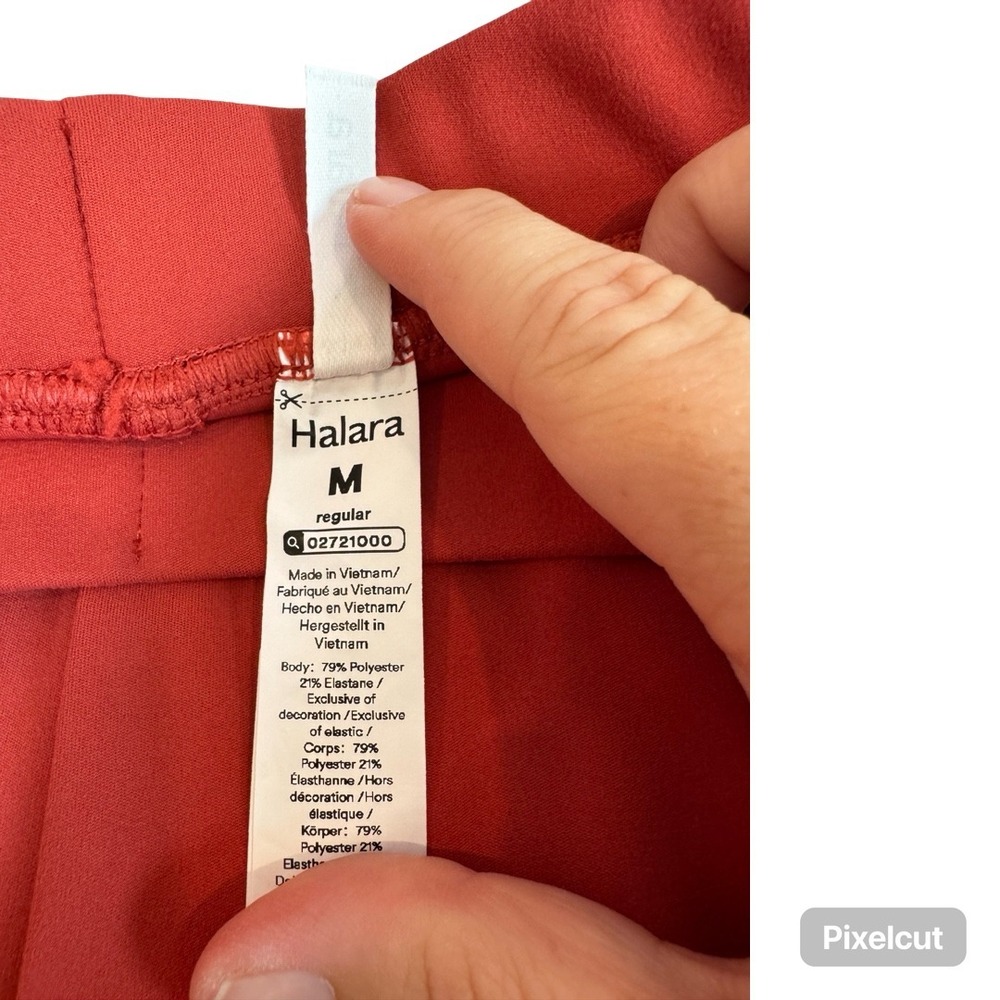 NWT Halara Flex DayStretch High Waisted Pocket Work Flare Pants Cinnabar - Picture 5 of 7
